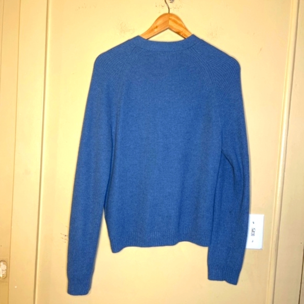 J. Crew Blue Women's Sweater Cotton-blend cardigan Oceanview - Picture 3 of 8